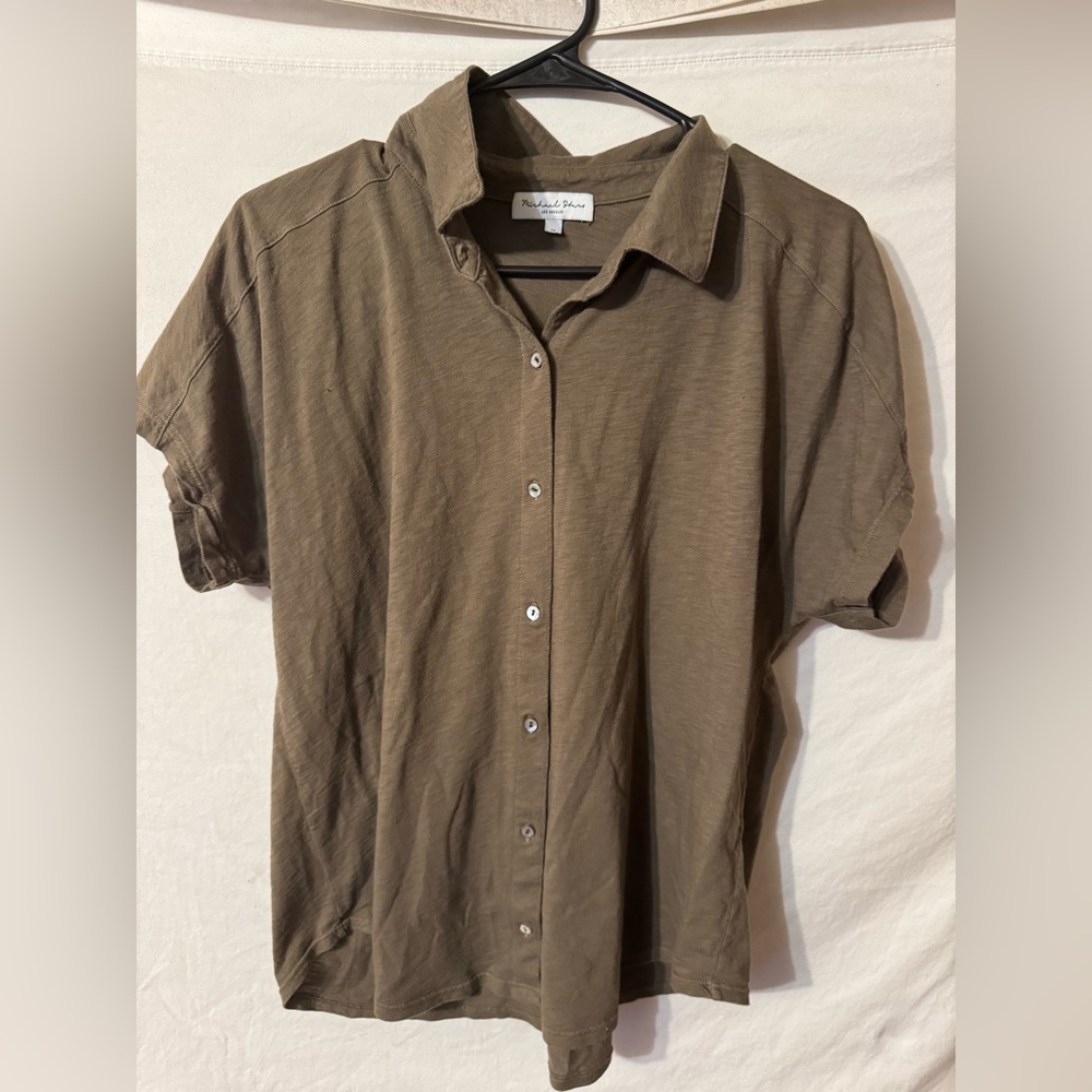 Brown Button-Up Shirt